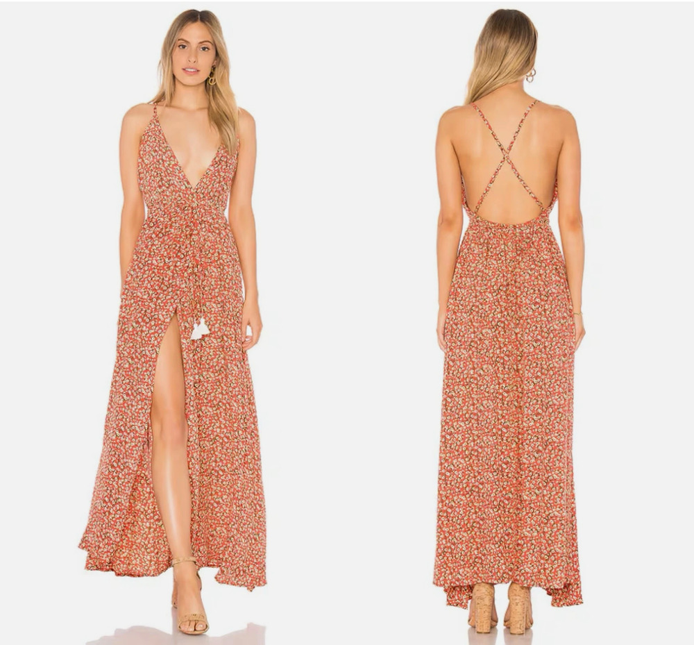 Faithfull the Brand x Revolve Santa Rosa Maxi Dress Blossom Village Size 2 XS